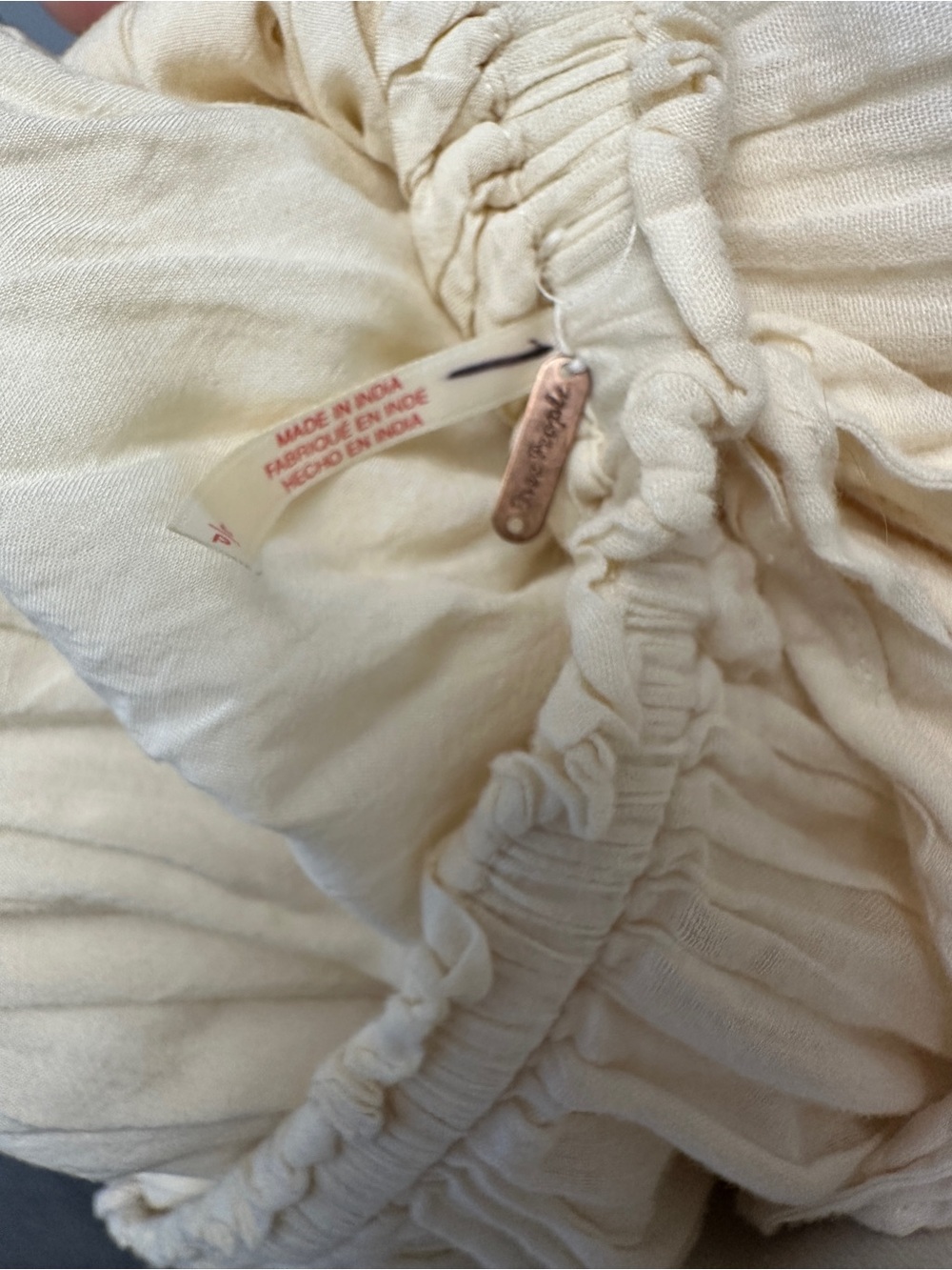 Free People Cream Smocked Maxi Dress with Ruffled Tiers - Picture 8 of 8